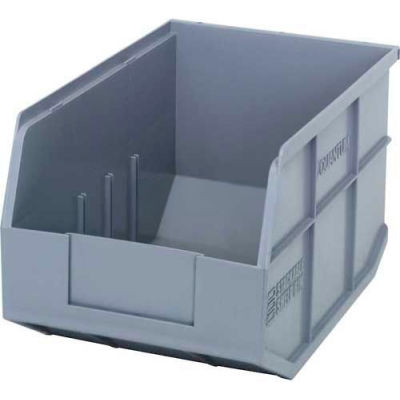 Quantum Plastic Stacking and Hanging Shelf Bin SSB425 11"W x 12"D x 7"H, Black - Pkg Qty 6