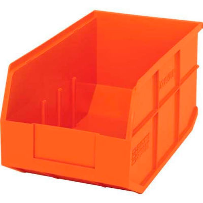 orange bins plastic shelf bin stackable quantum pkg qty stacking storage globalindustrial totes containers hanging hang stack