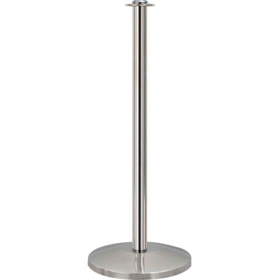 Queueway Post Rope Crowd Control Queue Contemporary Stanchion, Polished Stainless Economy - Pkg Qty 2
