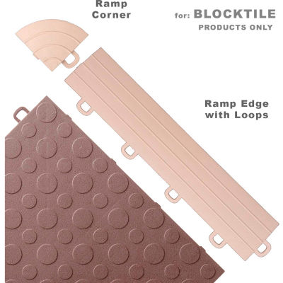 Block Tile R1US5112 Ramp Edges W/Loops, PP Edges Pattern, Beige