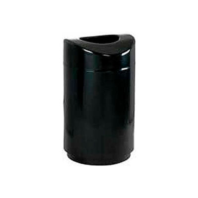 Open Top Receptacle, Black, 30 gal., 20"Dia x 35.5"H