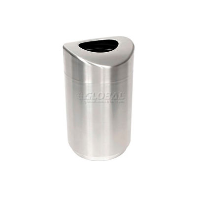 Rubbermaid® Stainless Steel Round Open Top Trash Can W/Plastic Liner, 30 Gallon