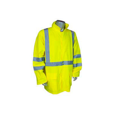 Radians RW10-3S1Y Lightweight Rain Jacket, Hi-Viz Lime, 2XL