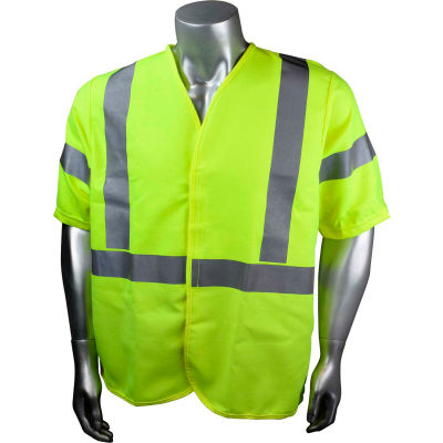 Radians® Hi-Vis Flame Resistant Solid Safety Vest, Type R Class 3, 3XL, Green, SV92E-3VGSFR-3X