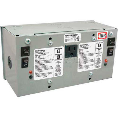 RIB® AC Power Supply PSH100A100AW, Enclosed, Dual, 100VA, 120-24VAC