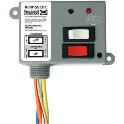 RIB® Dry Contact Input Relay RIB01SBCDC, Enclosed, 120VAC, 20A, SPDT, Override