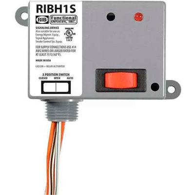 RIB® Enclosed Relay RIBH1S, 10A, SPST-NO, 10-30VAC/DC/208-277VAC, Override