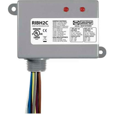 RIB® Enclosed Relays RIBH2C, 10A, 2 SPDT 10-30VAC/DC/208-277VAC