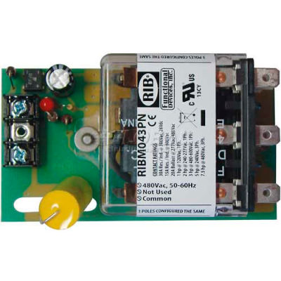 RIB® Panel Relay RIBM043PN, 4" x 2.45", 20A, 3PDT, 480VAC