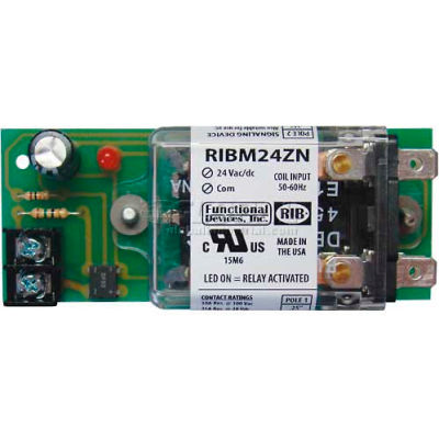 RIB® Panel Relay RIBM24ZN, 4" x 1.60", 30A, DPDT, 24VAC/DC