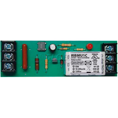 RIB® Track Mount Relay RIBMU1C, 4", 15A, SPDT, 10-30VAC/DC/120VAC