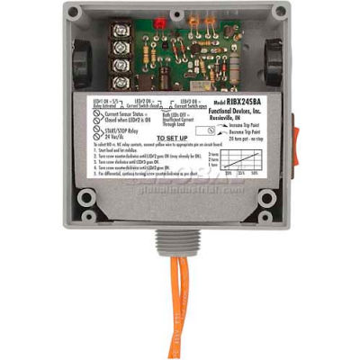 RIB® Enclosed Internal AC Sensor W/Relay RIBX24SBA, Adjustable, 20A, SPST, 24VAC/DC, Override