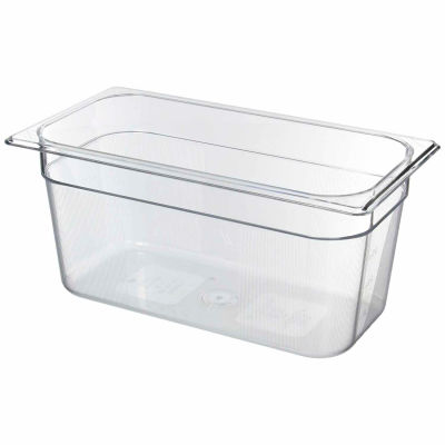 Rubbermaid Commercial FG118P00CLR - Cold Food Container, 1/3 Size, 5-3/8 Qt., Polycarbonate, Clear - Pkg Qty 6