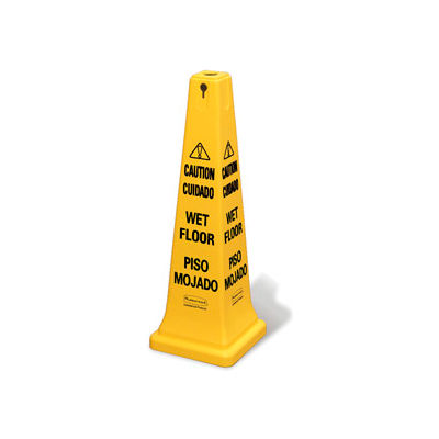 Rubbermaid® 6276-77 4-Sided Multi-Lingual Wet Floor Caution Safety Cone 36"H