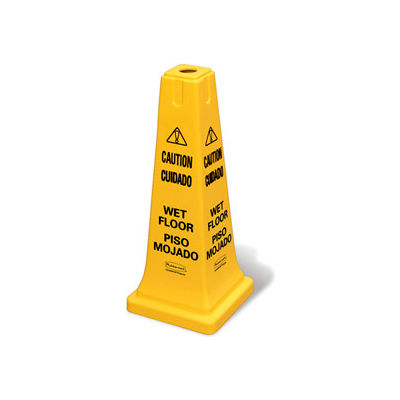 Rubbermaid® 6277-77 4-Sided Multi-Lingual Caution/Wet Floor Safety Cone 25-5/8"H