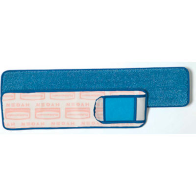 Rubbermaid® HYGEN 18" Microfiber Wet Pads W/ Nylon/Polyester Scrubber, Blue - Q415 - Pkg Qty 6