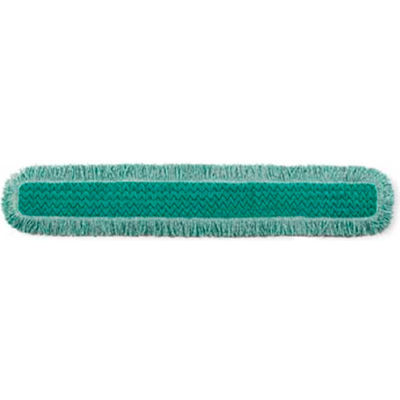 Rubbermaid® HYGEN 48" Microfiber Dust Pads W/ Fringe, Green - RCPQ449