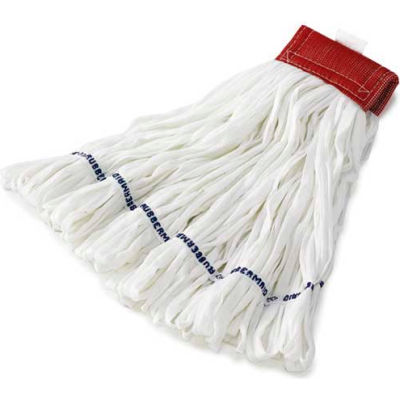 Medium Rough Floor Looped-End Cotton/Synthetic Wet Mop Head, White 12/Pack - RCPT255