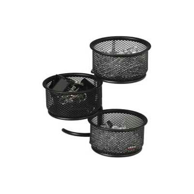 Rolodex™ Mesh 3-Tier Swivel Paper Clip Holder, Black, 1 Each