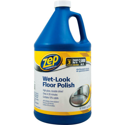Zep® Wet-Look Floor Finish, Gallon Bottle, 4 Bottles - ZUWLFF128