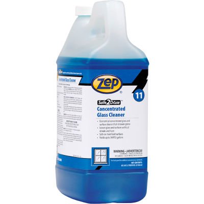 Zep Safe2Dose Concentrated Glass Cleaner, 2 Liter Bottle, 4 Bottles