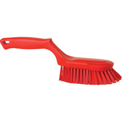 Vikan 41694 Ergonomic Scrubbing Brush- Stiff, Red