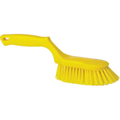 Vikan 41696 Ergonomic Scrubbing Brush- Stiff, Yellow
