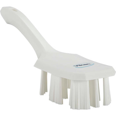 Vikan 41795 UST Short Handle Scrubbing Brush- Stiff, White