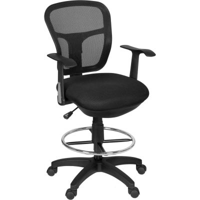 Regency Mesh Back Stool with Arms and Footring - Black