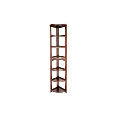 67x12 Corner Flip Flop Bookcase - Mocha Walnut