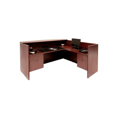 Regency Reception Station with Double Pedestals - Mahogany - Manager Series