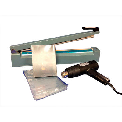 Sealer Sales SWK-12-04VHS Shrink Wrapping Kit w/ 500 VHS Sized Shrink Bags, 12" Sealer & Heat Gun