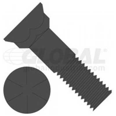 5/8-11x2 1/2 Plow Bolt and Nut for Blades/Cutting Edges Grade 8 Dome Head 