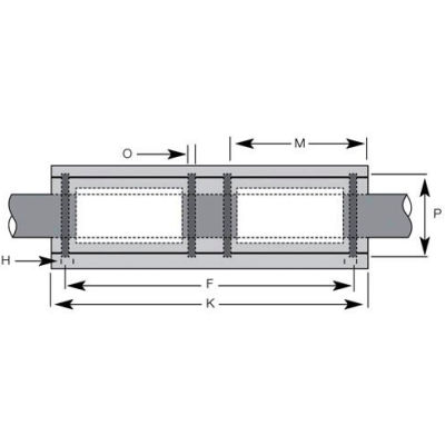 IGUS RJUI-11-24TW 1-1/2" DryLin R Twin Bearing Block with polymer liner
