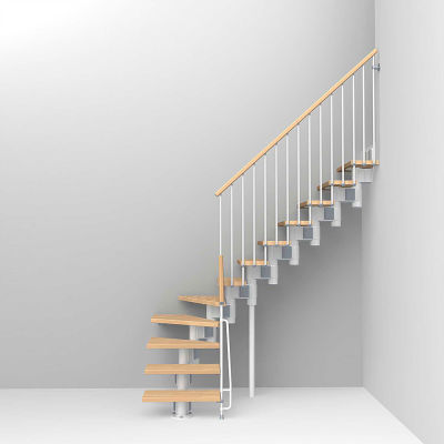 Arke Kompact Modular Staircase Kit, (88-5/8" to 119-1/4"), *L* 29" Tread, White