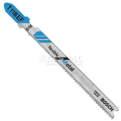 BOSCH® 3-5/8" Metal Cutting T-Shank Jigsaw Blade, T118EF, 18 TPI, 5-Piece - Pkg Qty 5