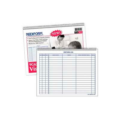 Rediform® Visitors Log Book, 1000 Entries, 11" x 8-1/2", White, 50 Pages/Book