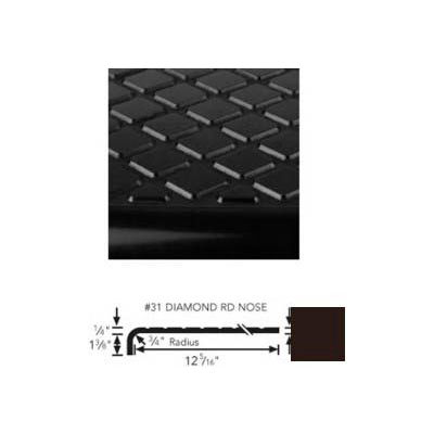 Stair Tread Rubber Round Nose 42"L - Brown