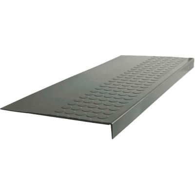 Rubber Raised Circular Stair Tread Square Nose 12.06" x 42" Charcoal