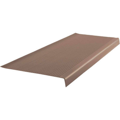 Vinyl Light Duty Ribbed Stair Tread Square Nose 12.41" x 48" Toffee