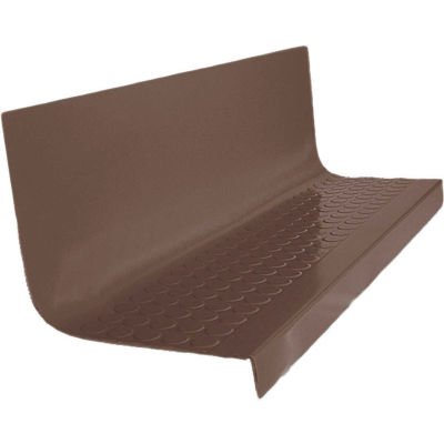 Rubber Raised Circular Stair Tread Square Nose 20.44" x 48" Burnt Umber