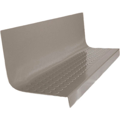 Rubber Raised Circular Stair Tread Square Nose 20.44" x 48" Pewter