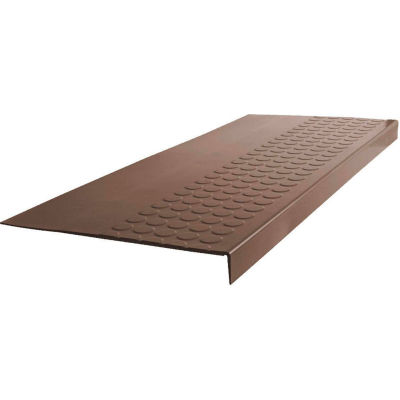 Rubber Raised Circular Stair Tread Square Nose 12.06" x 48" Light Brown