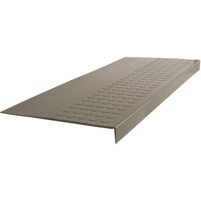 Rubber Raised Circular Stair Tread Square Nose 12.06" x 48" Lunar Dust