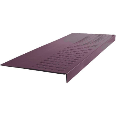 Rubber Raised Circular Stair Tread Square Nose 12.06" x 48" Burgundy