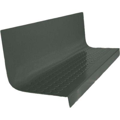 Rubber Raised Circular Stair Tread Square Nose 20.44" x 54" Black Brown