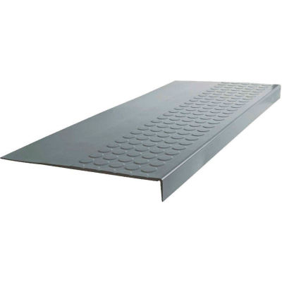 Rubber Raised Circular Stair Tread Square Nose 12.06" x 60" Dark Gray