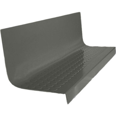 Rubber Raised Circular Stair Tread Square Nose 20.44" x 72" Charcoal