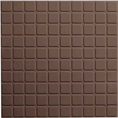 Square Design Rubber Tile 19.69" x 19.69" x .125" Light Brown