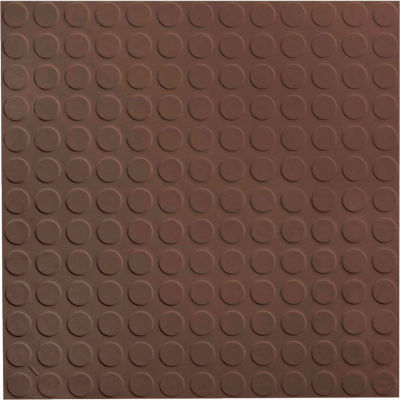 Raised Circular Design Rubber Tile 19.69" x 19.69" x .125" Light Brown